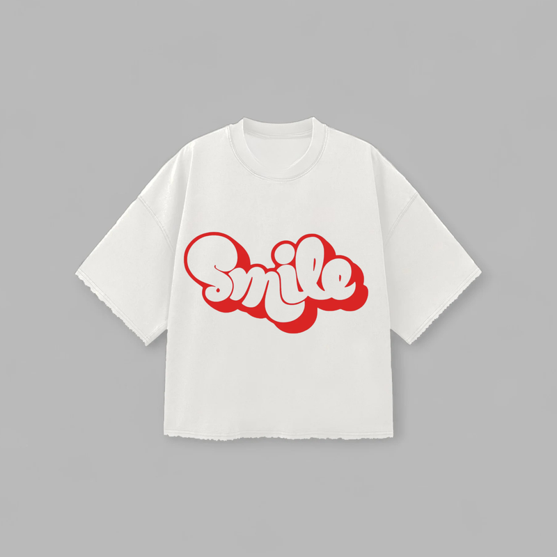 Smile Bold White Graphic Tee