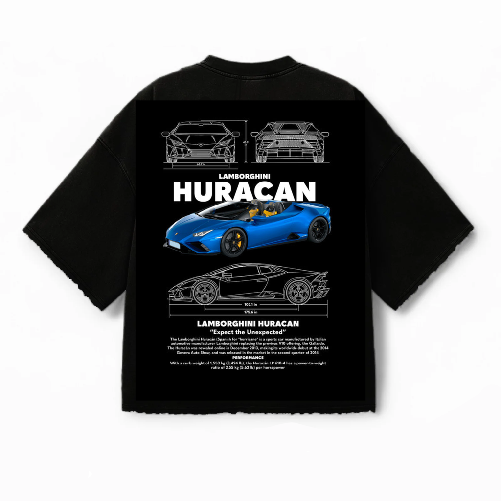 Lambo Huracan Edition Oversized Graphic Tee